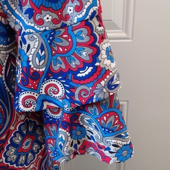 Tacera 3/4 sleeve Paisley textured print dress - Picture 9 of 11